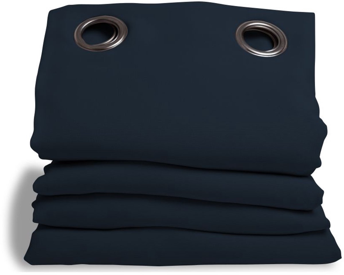 Moondream DecibelControl™ 3in1 Anti-Ruisgordijn | Geluidsisolatie | Thermo Winter+Zomer | 100% Verduisterend | Gepatenteerde Technologie | EU-fabricaat | Oogjes | Blauw MC412 | 140B x 260L cm
