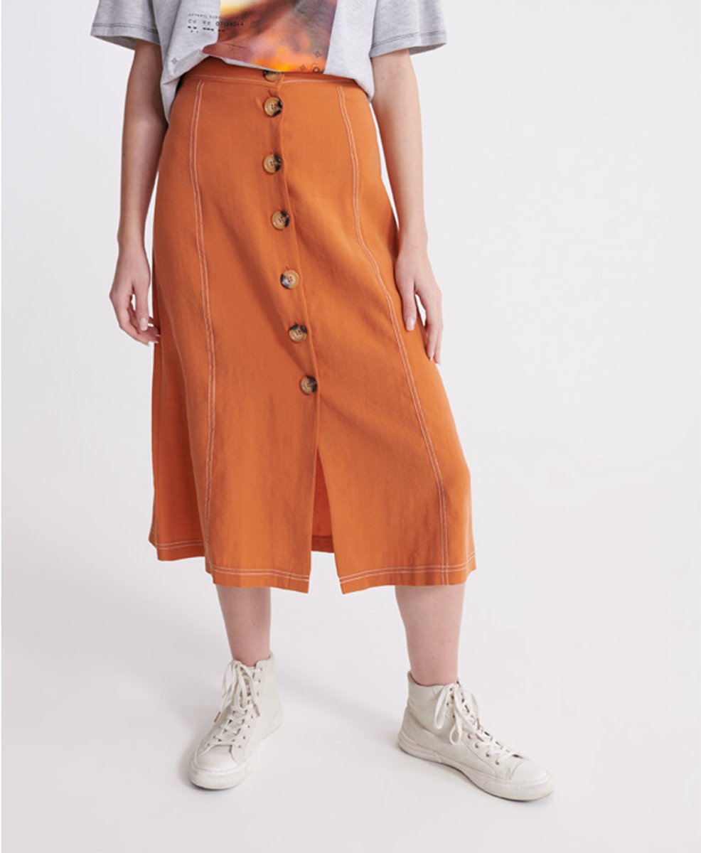 Damesrok van gemiddelde lengte Superdry Valley Roest