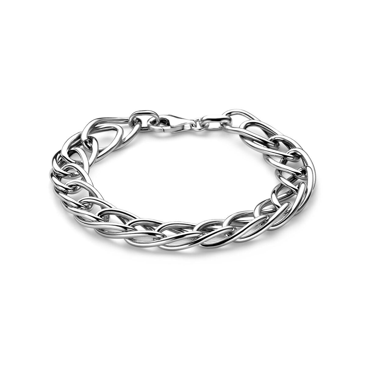 Zilver gerhodineerde armband 10 mm 19 cm - 1341766