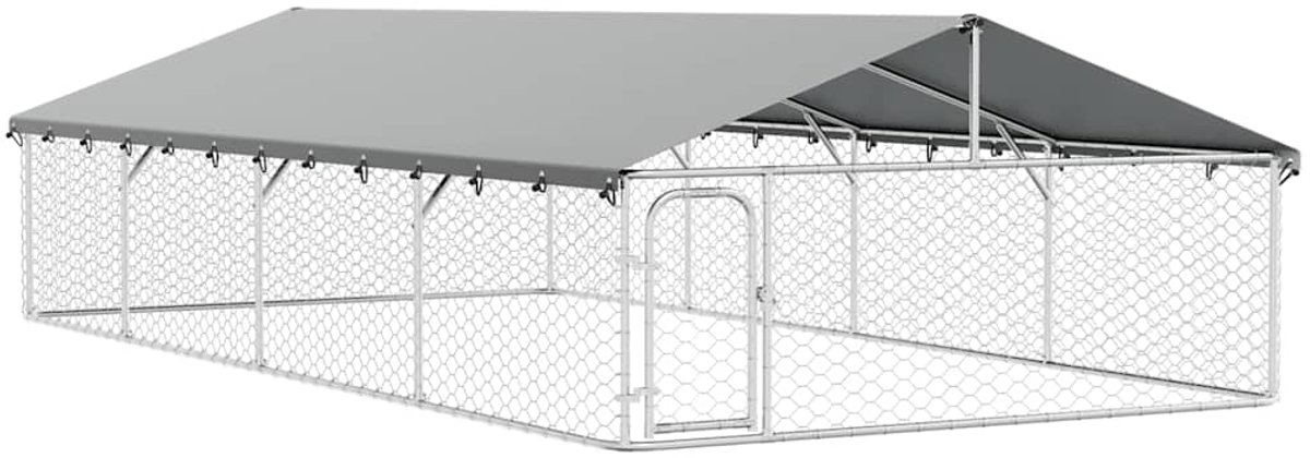Bol.com vidaXL - Hondenkennel - voor - buiten - met - dak - 600x300x150 - cm aanbieding