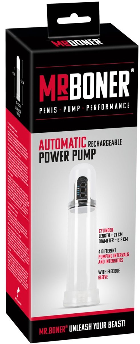You2Toys – Automatische Penispomp met Sleeve en accu - Transparant