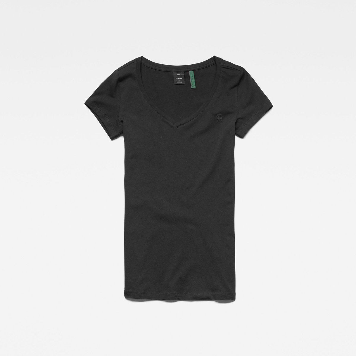 G-Star RAW Dames T-Shirt XS V Hals Volwassenen Zwart