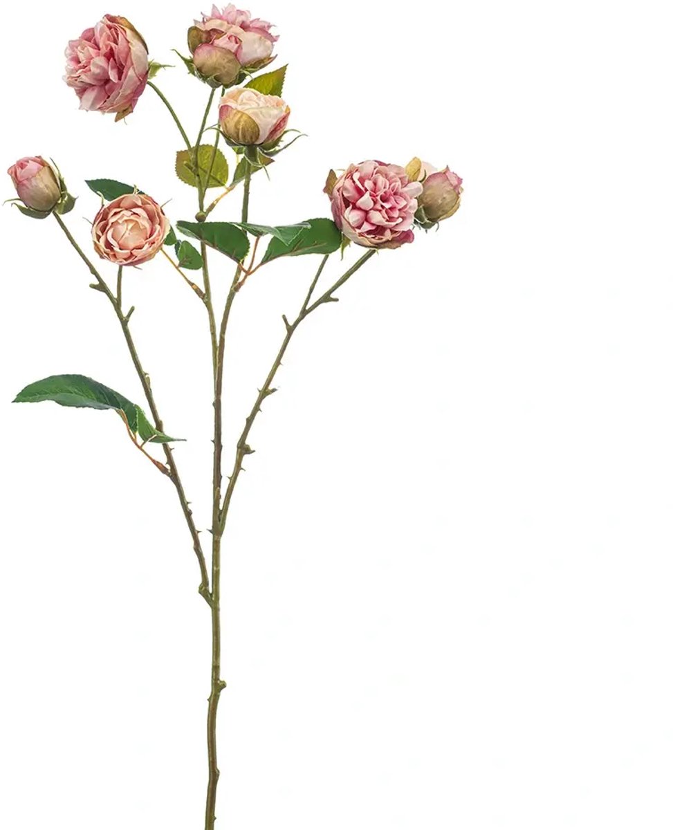 Buitengewoon Boet Kunstbloem Rose Mini Roze - 65 cm