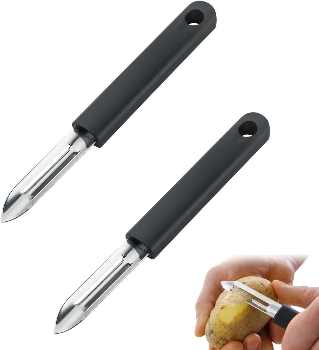 2x Dunne Schillerset - Roestvrij Staal - Professionele Groenteschiller