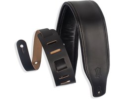 Levys Leathers M26PD-BLK gevoerde lederen gitaarband - zwart