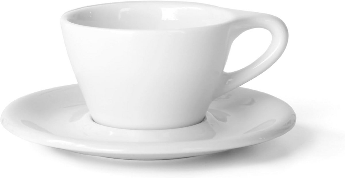 Porcelain Large Latte Cup & Saucer - Perfect for Latte Art