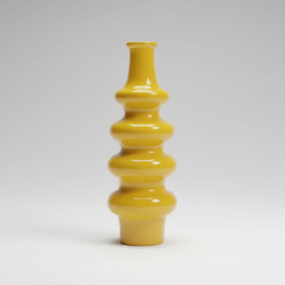 Vaas Luma – Geel sculpturale designer vaas