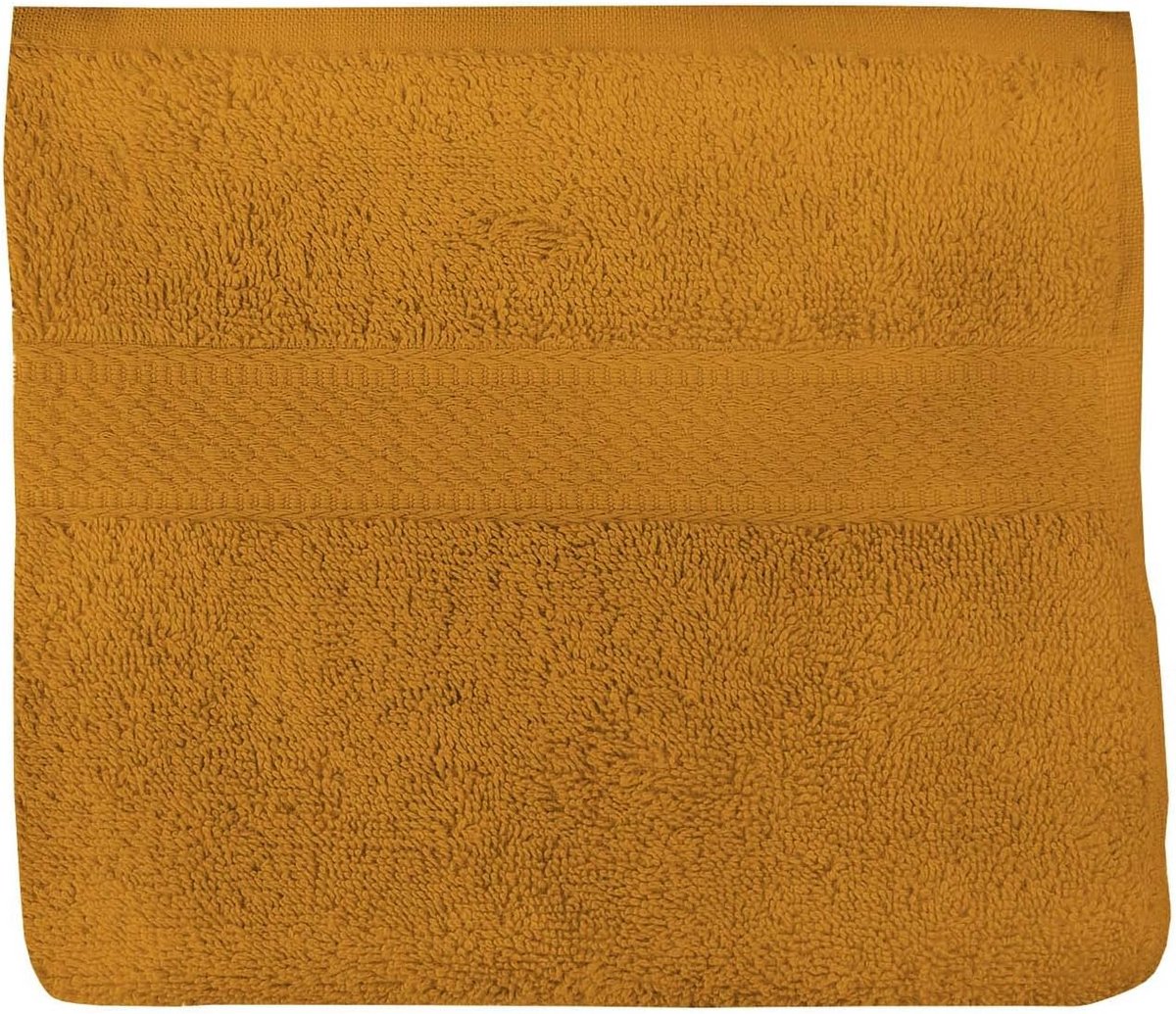 Katoenen Handdoek Mosterd 50x90 cm - Zacht en Absorberend voor Badkamer en Toilet
