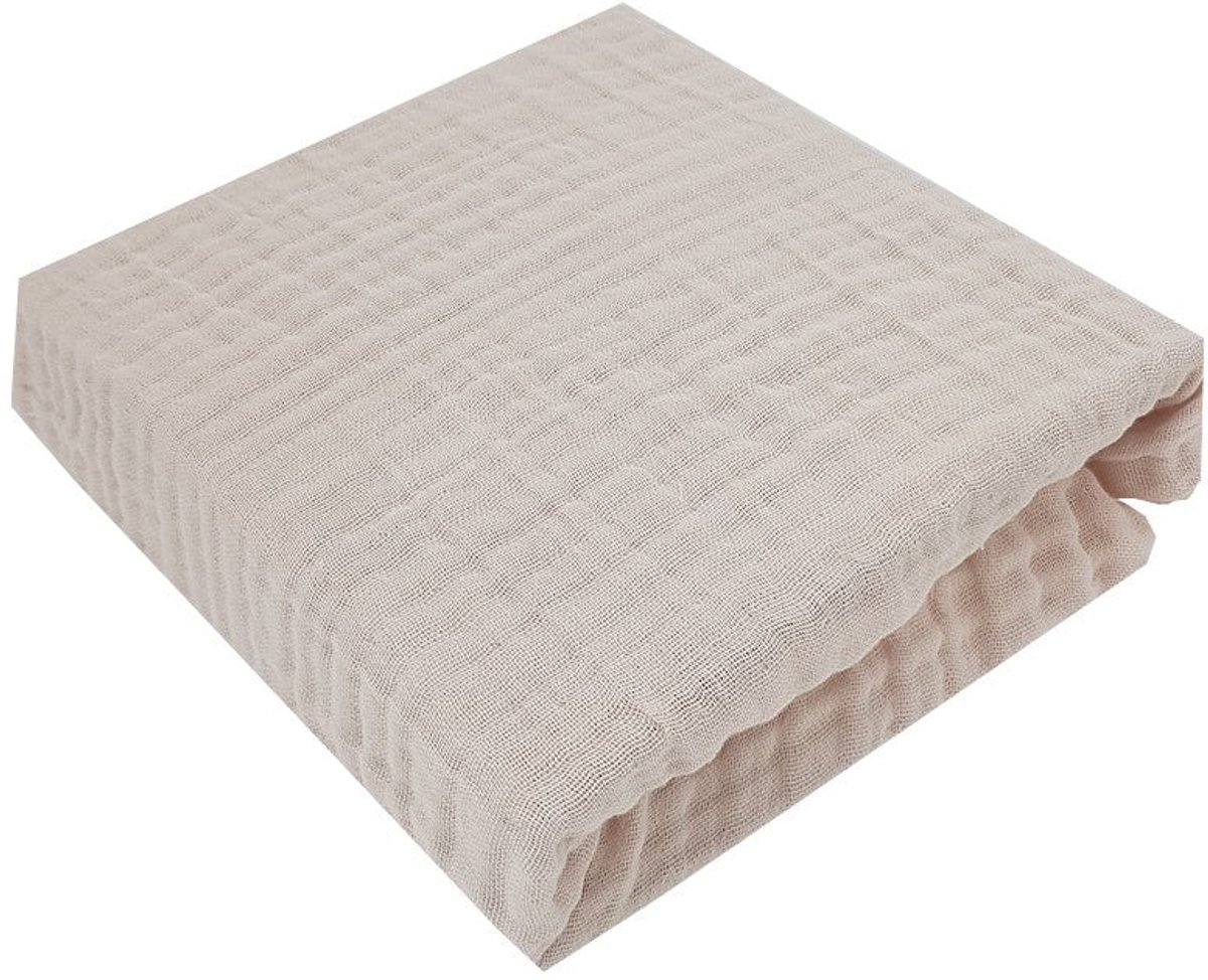 Muslin fitted sheet with elastic band 140 x 70 cm beige