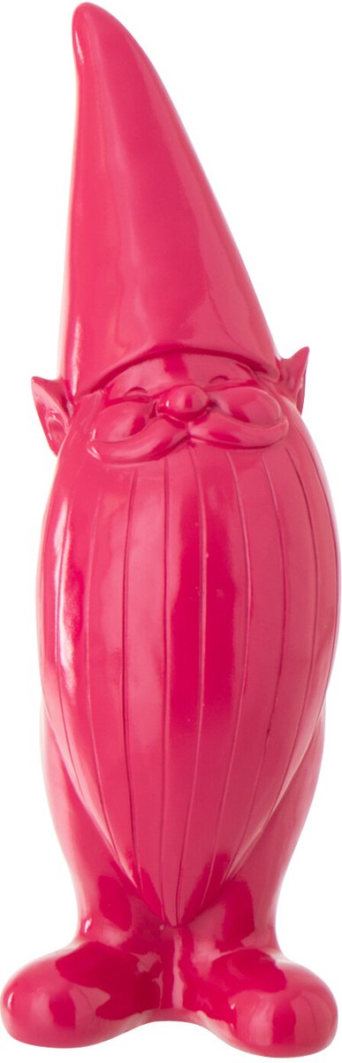 decoratie Kabouter - polyresin - fuchsia - small