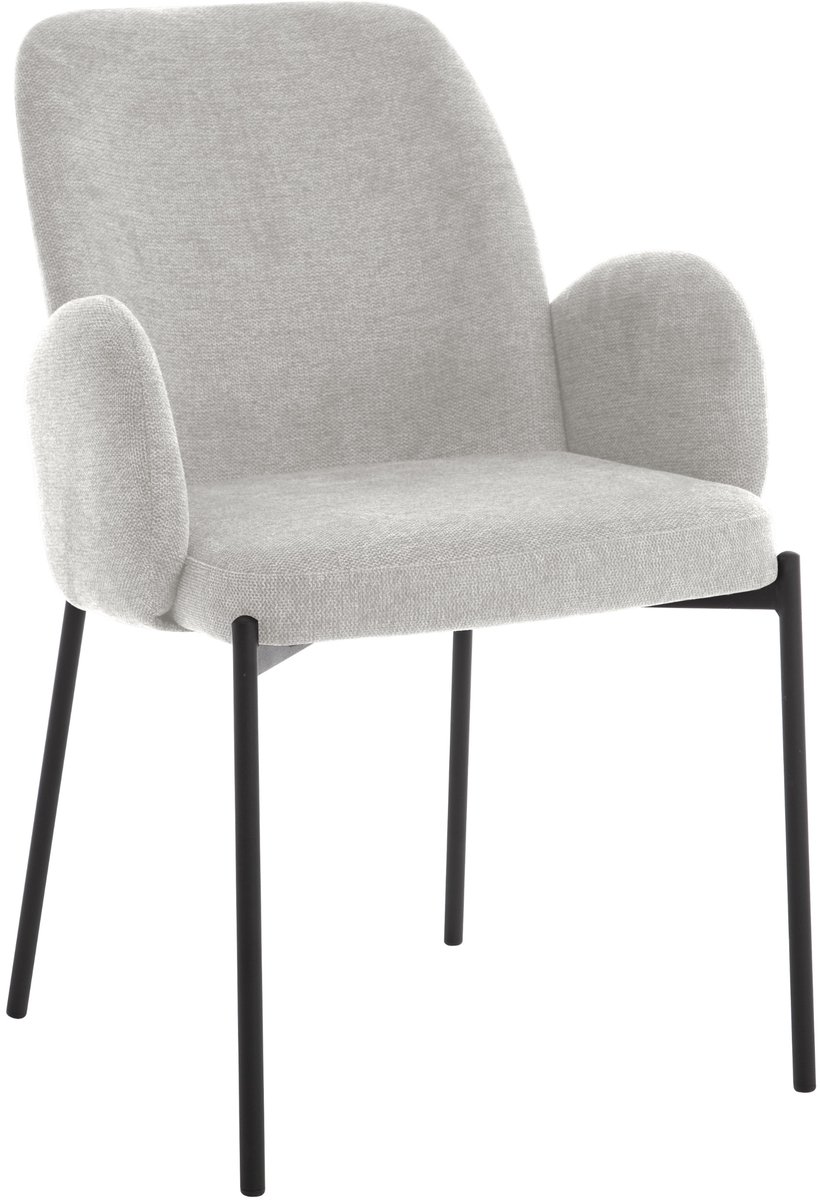 ExitoDesign GUSTO Serie - Gestoffeerde Eetkamerstoel - Grijs - Ergonomisch - Metaal