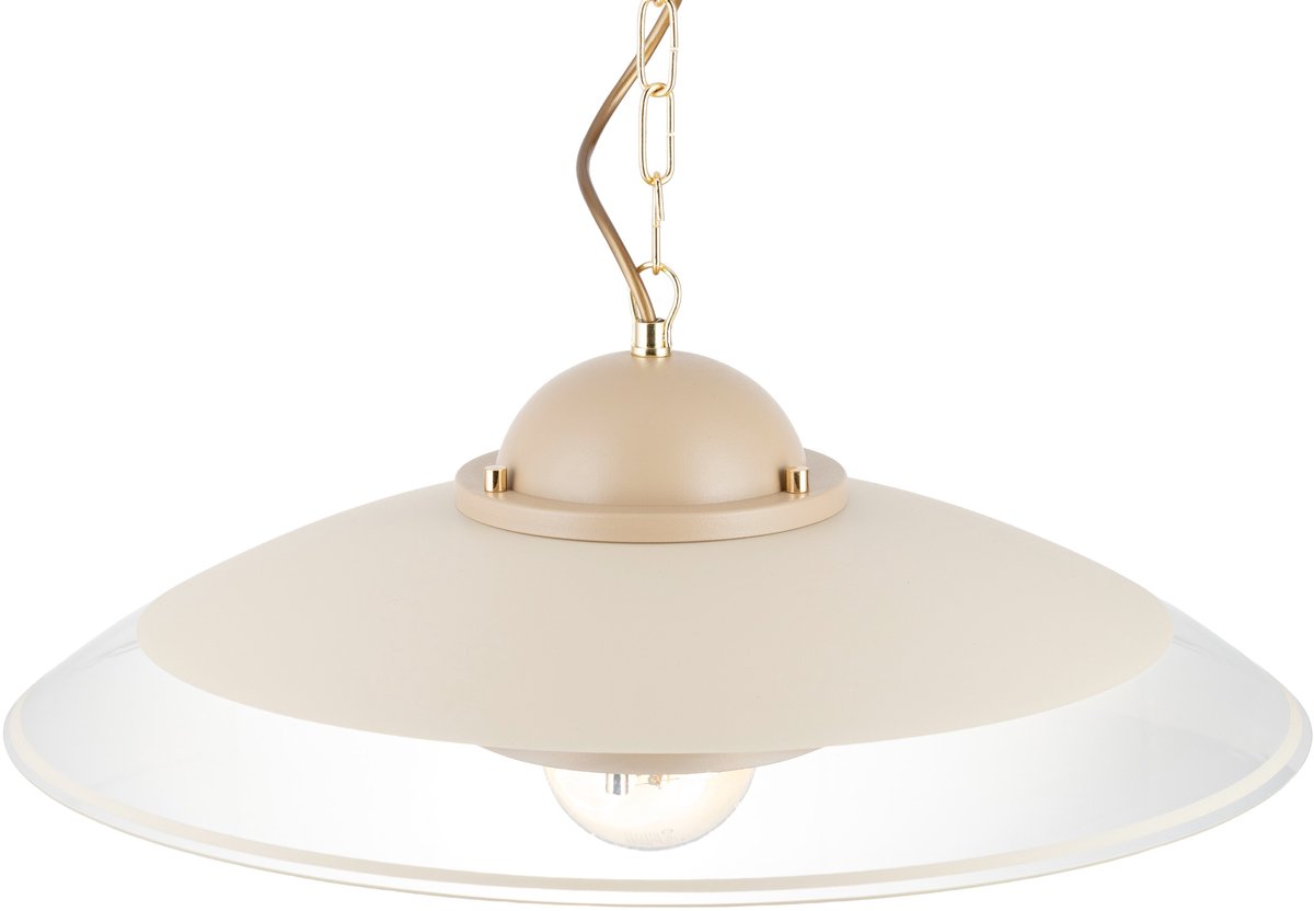 HowHomely Kitchen Serie - Hanglamp - Beige - Galvanische Goudafwerking - Verstelbare Hoogte