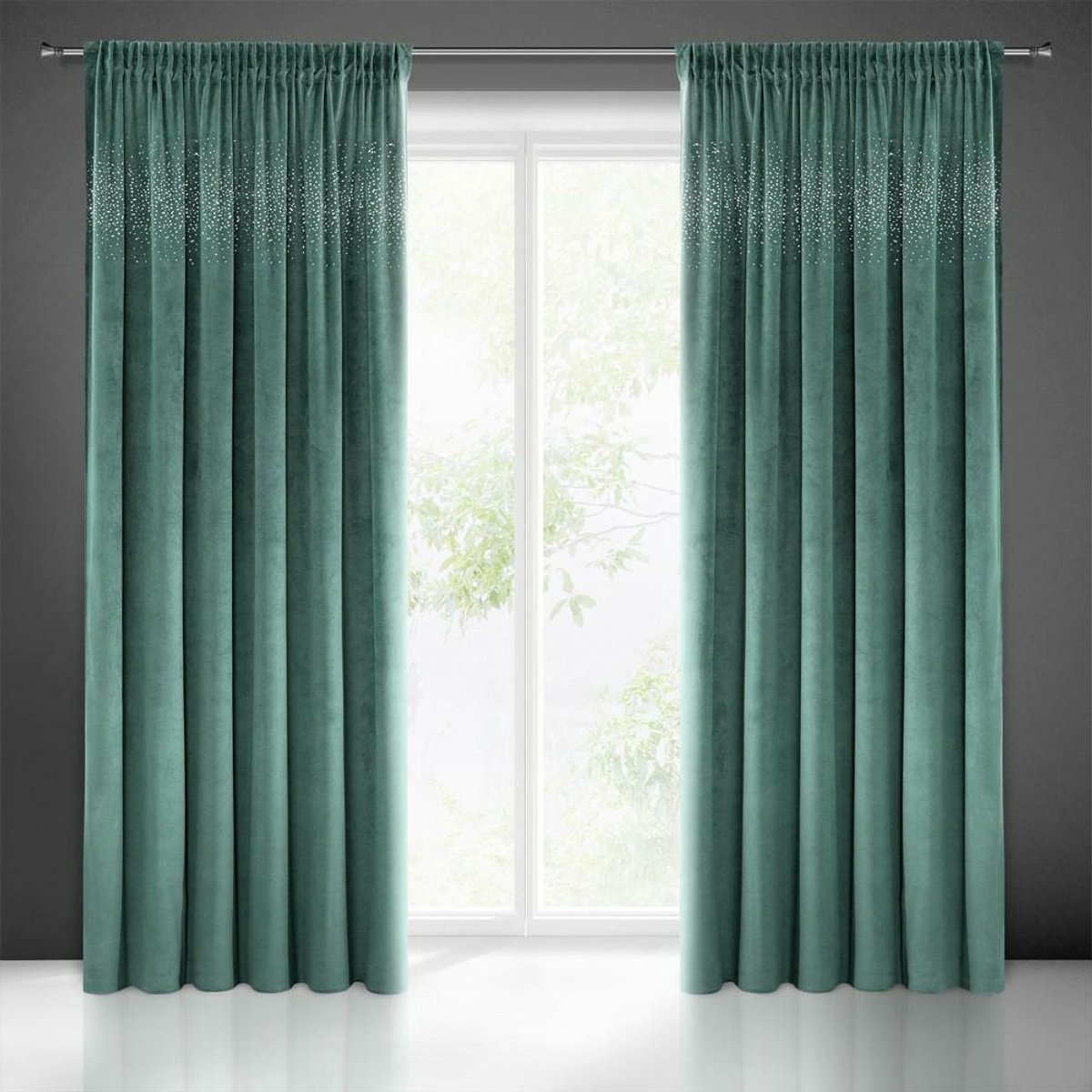 Eurofirany Aurora - Gordijn - 140x270 cm - Turkse Velours - Met Cekins
