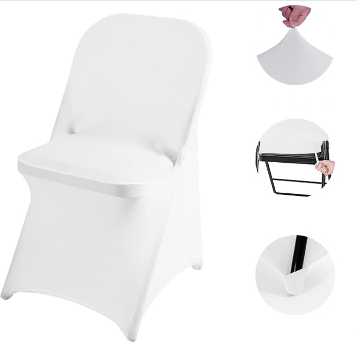 Meble odNowa - Banketstoelbeschermer - Spandex - Witte kleur - Oeko-Tex Gecertificeerd