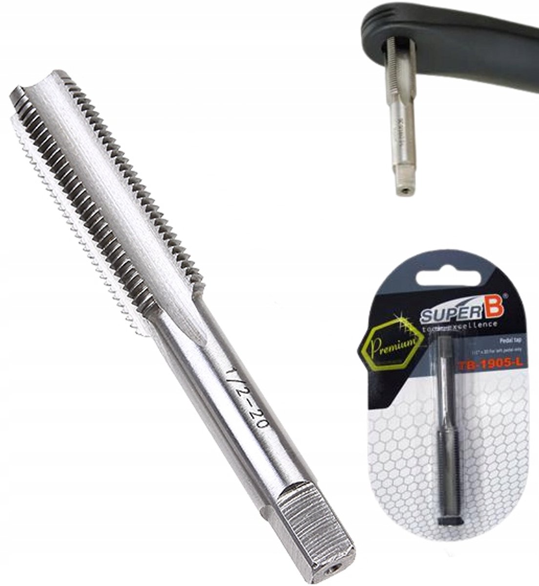 Superb TB-1905-L Serie - Linkse Draad Tap - 1/2” x 20 - Kwaliteit Staal - Geschikt voor BMX en Juniorfietsen