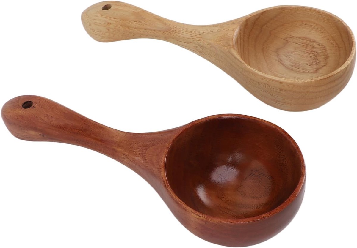 Lepel Set - Kooklepels - Keukenwerk - Massief Hout - Lange Handgreep