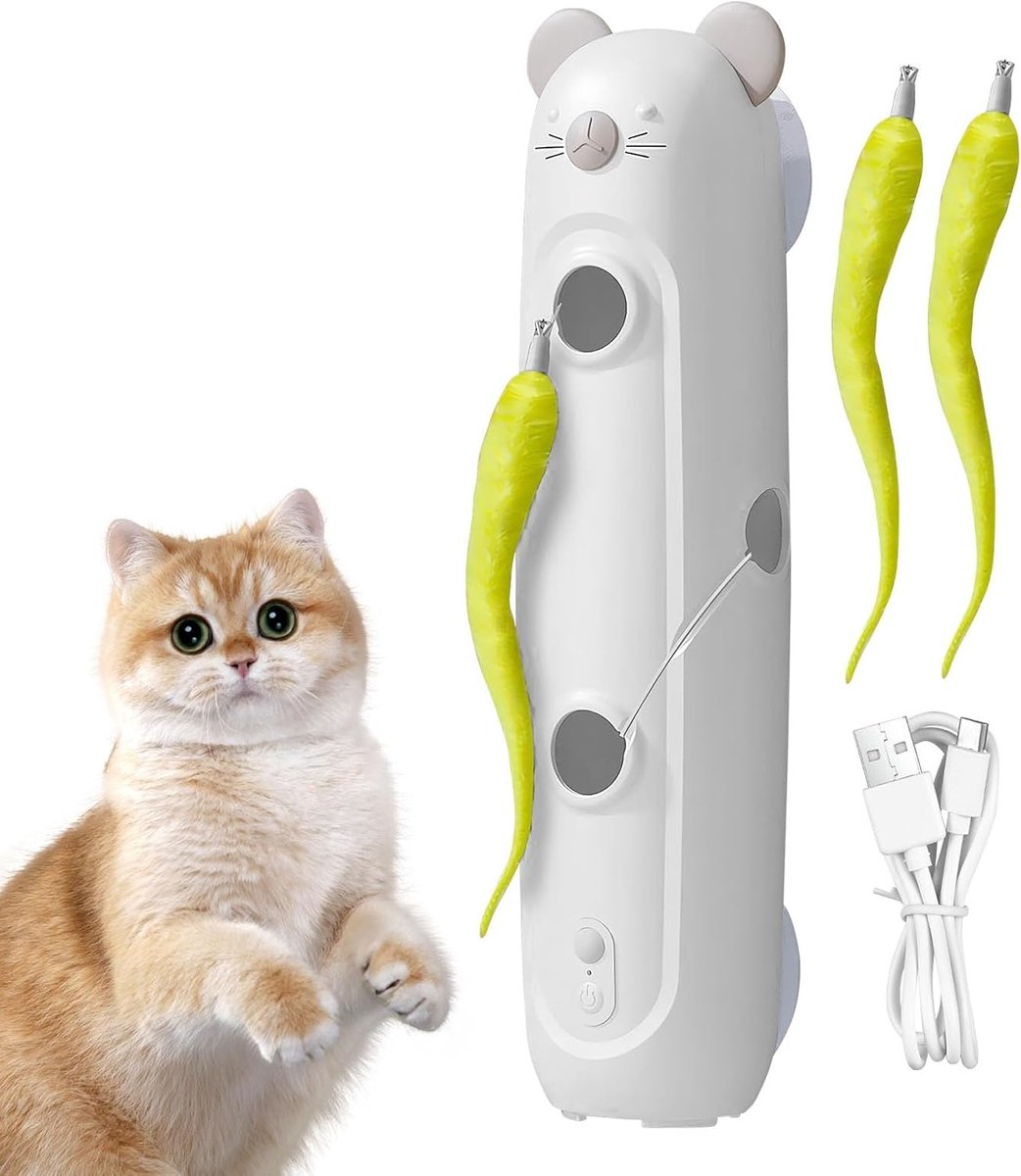 Katten Teaser Speeltje - Automatisch Kattenspeelgoed - Dagelijkse Beweging - Slimme Sensor - 40.3cm Hoog