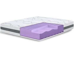 The White Stone Orthopedisch Matras 140x200 cm Medium Stevigheid | Hoogte 25 cm | Hypoallergeen en Ademend Stof | Ergonomische en Zelfvormende Eigenschappen | Gemaakt in Italië