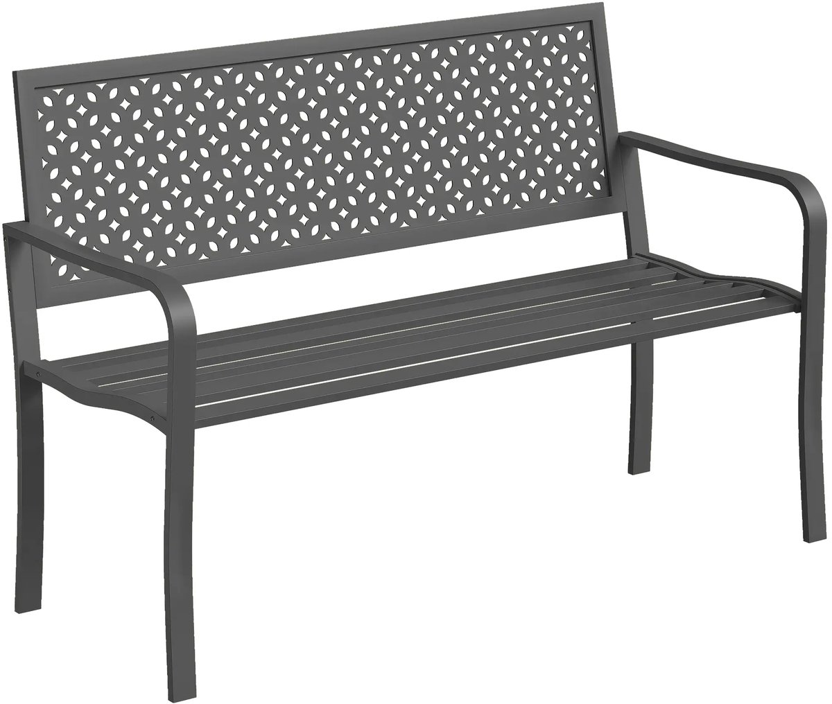 Tuinbank – Tuinbankjes weerbestendig - Tuinbanken - Loungebank - Balkon Set - Buitenbank - Donkergrijs - 2 personen