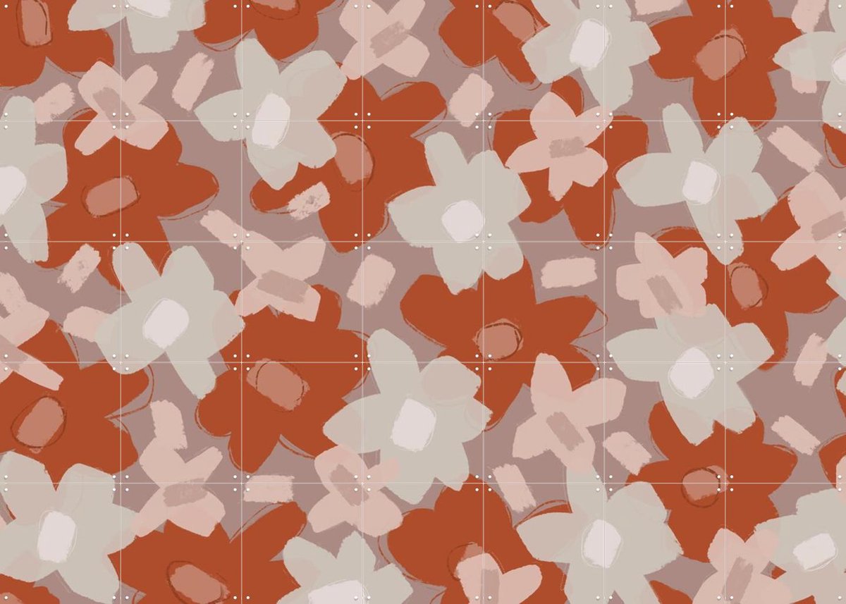 IXXI Floral Harmony Burst, Treechild & Various - 140 x 100 cm - Gratis ophangtool - Grote wanddecoratie en posters - Modern, Digitale Kunst, Speels