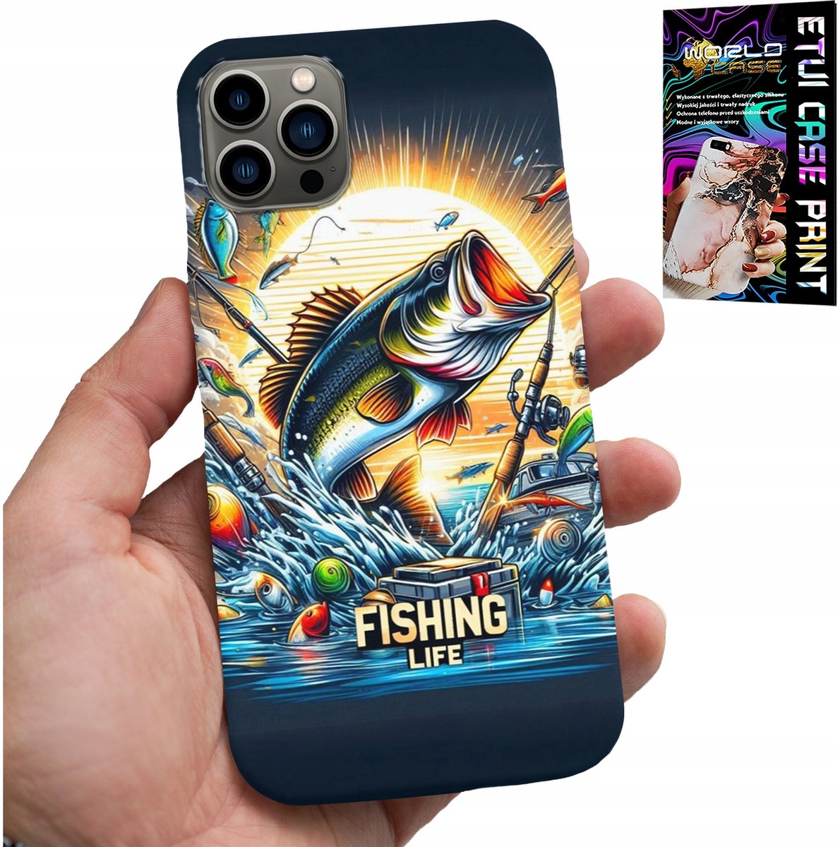 HOESJE VOOR IPHONE 13 PRO MAX - PATRONEN VOOR VISSERS, VIS, KABELJAUW, ZALM