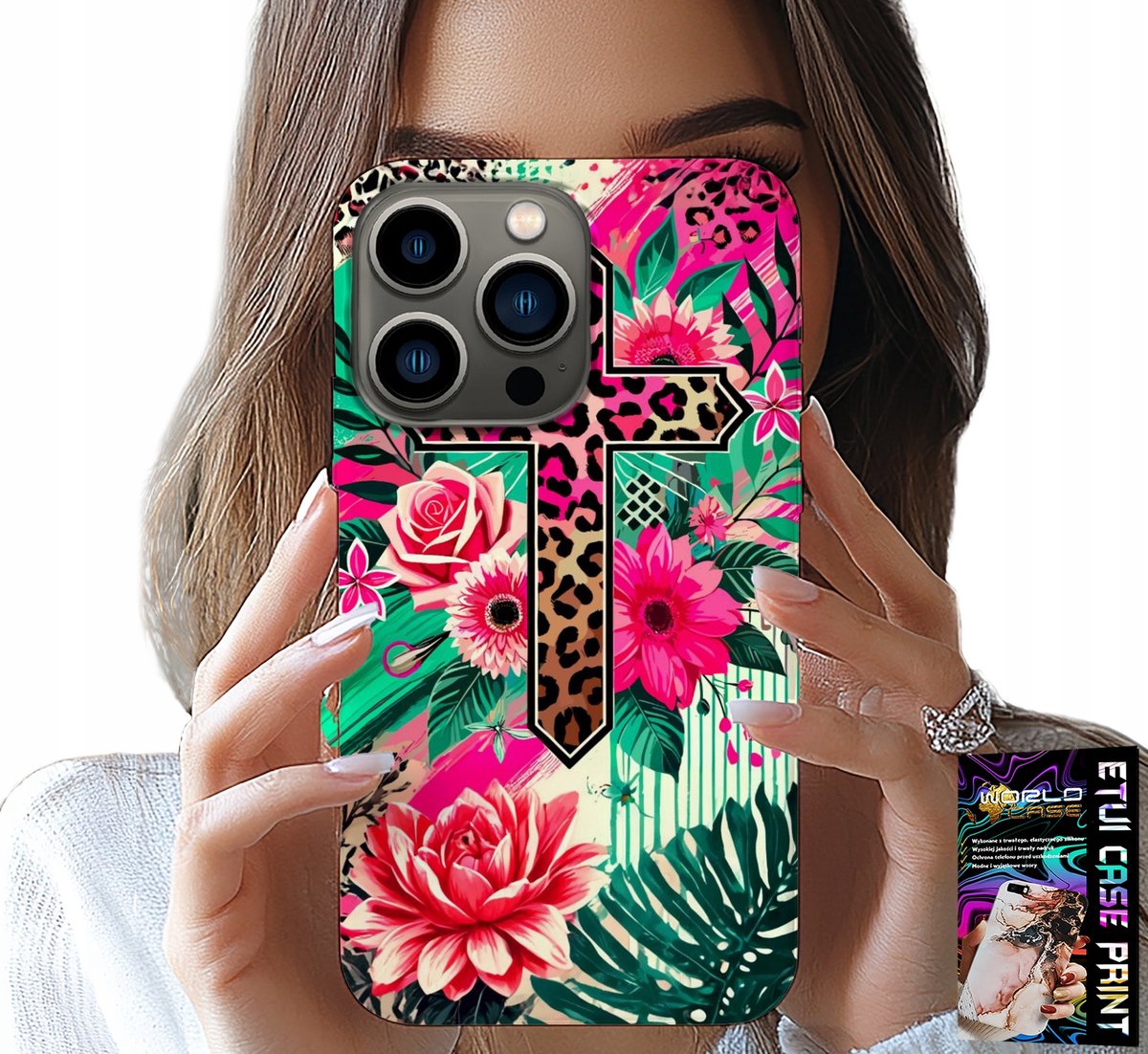HOESJE VOOR IPHONE 15 PRO MAX - KRUIS, ROOS, CHRISTELIJKHEID, JEZUS RUGZAK