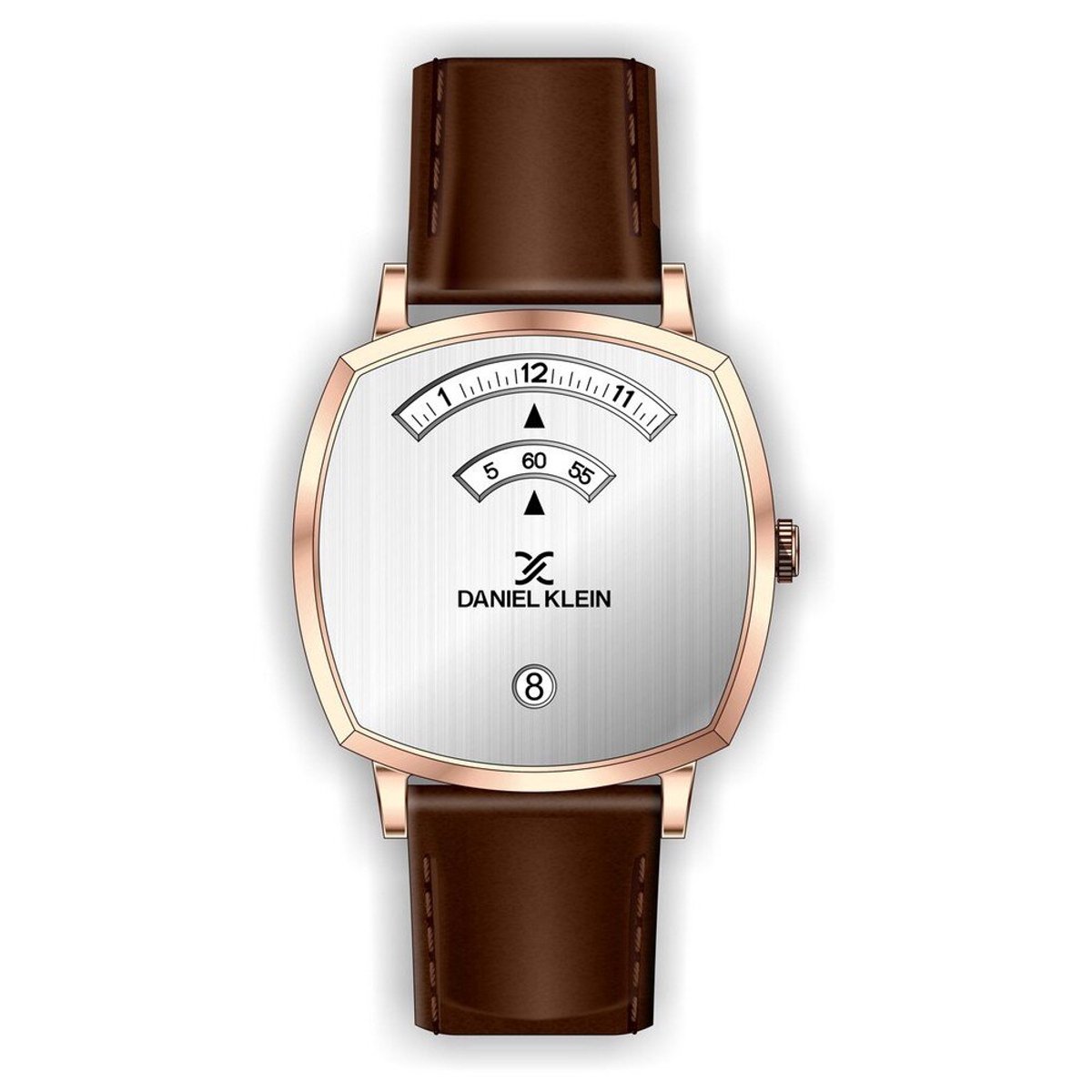 Daniel Klein DK.1.12390-6 - Horloge - Analoog - Mannen - Heren - leren band - Bruin - Rosékleurig - Grijs