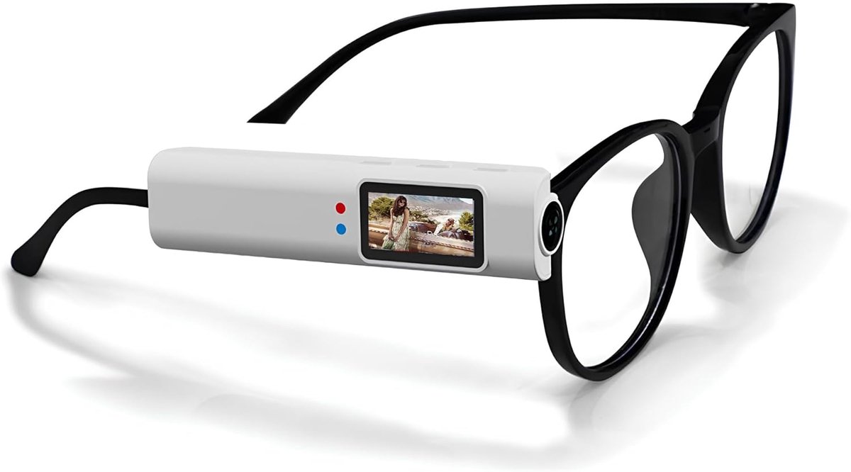 Sportbril Camera - Actiecamera Bril - 2.7K WiFi - POV Opname - S110 - Wit - 5MP - 0.96 Inch IPS Scherm - Voor Fietsen en Buiten