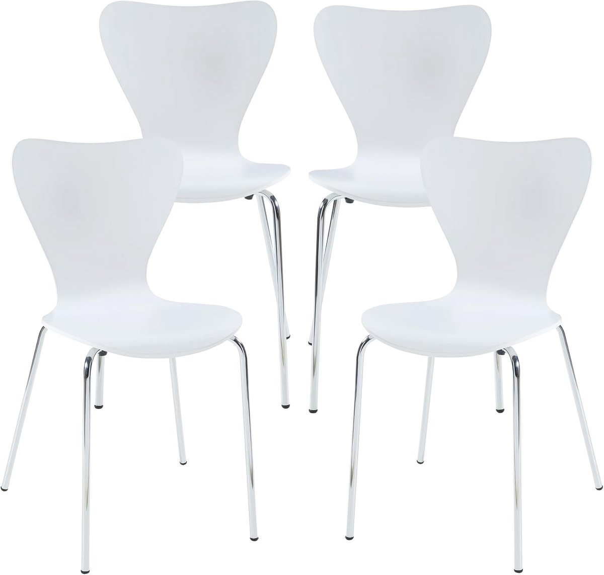 Eetkamerstoelen Set - Comfortabele stoelen - Ruimtebesparend Stapelen - Stevige Poten Desi
