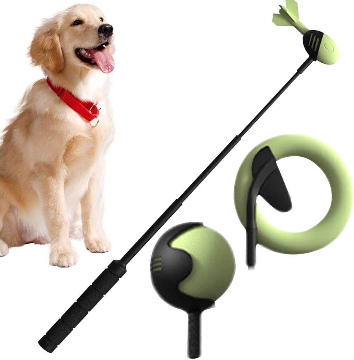Hondenballenwerper Stick - Hondenspeelgoed Werper - Buiten Spelen - Intrekbaar Antislip Handvat - 60cm Uitschuifbaar - Zwart