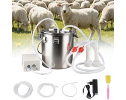 Elektrische Melkmachine - Geitenmelker Vacuümpomp - Veehouderij Melken - Roestvrijstalen Vat - 5 Liter Capaciteit