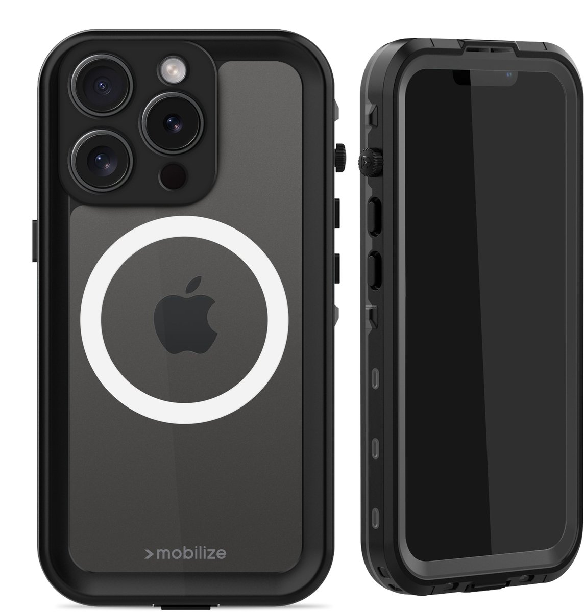 Mobilize Rugged Case hoesje geschikt voor Apple iPhone 15 Pro - Effen Transparant - Kunststof, TPU (Zacht)