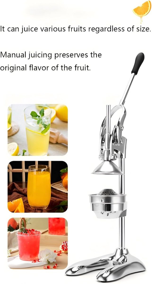 Keuken Gietijzer - Handpers Sap - Fruit Persen - Zware Kwaliteit - 43 cm - Zilver — afbeelding 5