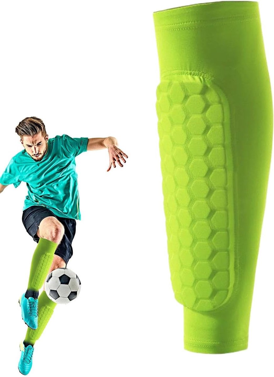 Scheenbeschermers Voetbal - Sport Brace Sleeve - Vechtsporten Bescherming - Ademend Vochtafvoerend - Maat M - Meerkleurig