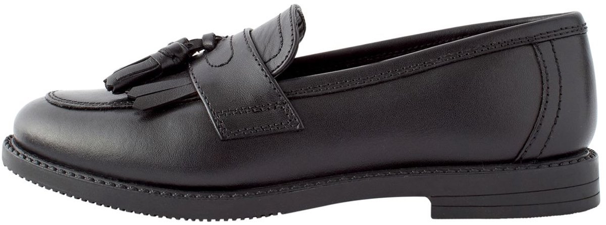 Next - Meisjes - Leren loafers met kwastjes, schoolschoenen, brede pasvorm (G) - Zwart