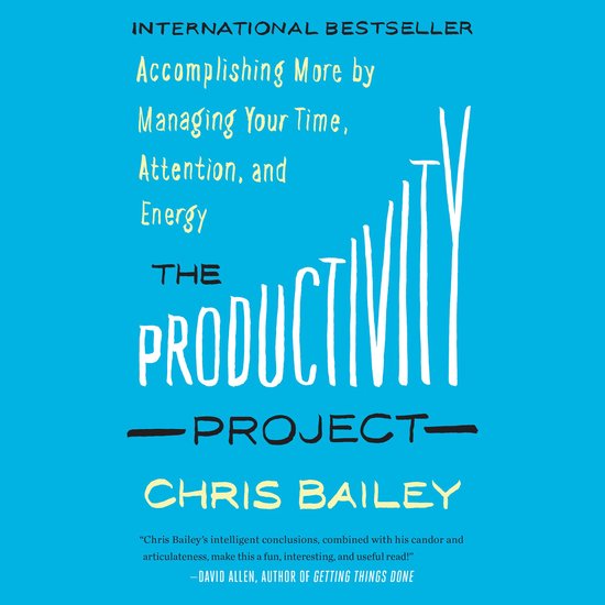 Boekcover 'The Productivity Project' van Chris Bailey. Internationale bestseller over productiviteit.