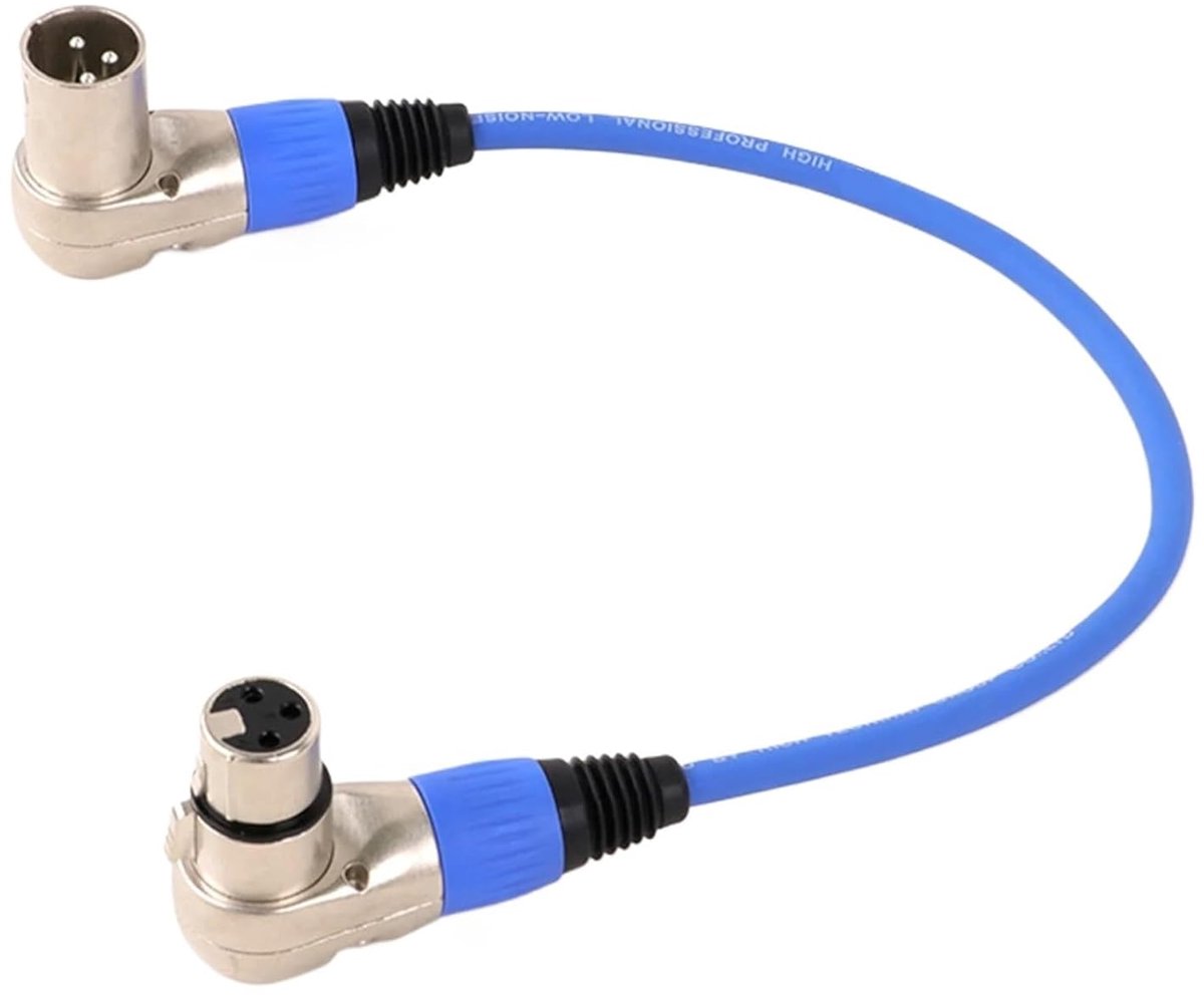 XLR Kabel - Microfoon Kabel - Audio Verbinding - Haakse Connectoren - 1 Meter - Blauw