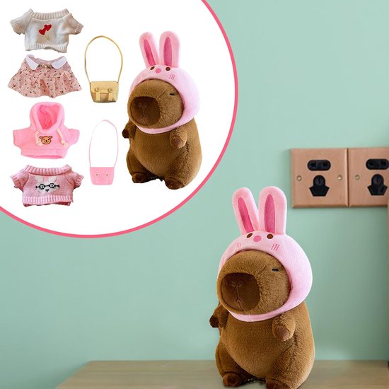 Knuffel met kleding - Kostuum aankleden - Kinderen vermaken - Verwisselbare outfits - 9 inch van Merkloos — afbeelding 4