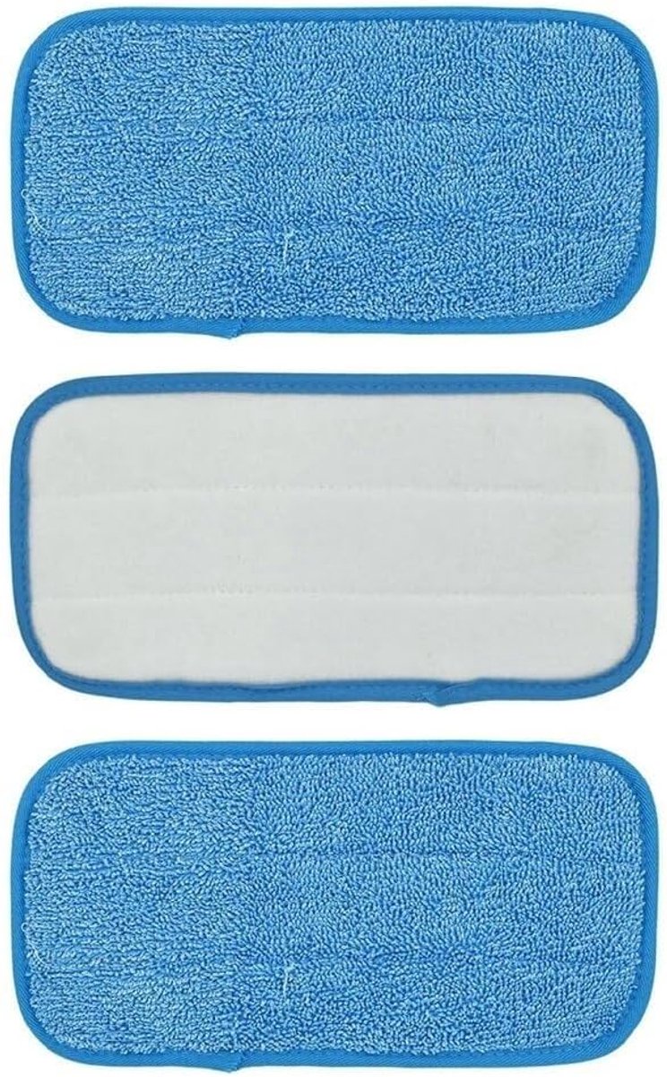 Mopdoeken Set - Wasbare Pads - Vloeren Schoonmaken - Hoge Absorptie - 30x15 cm - Blauw