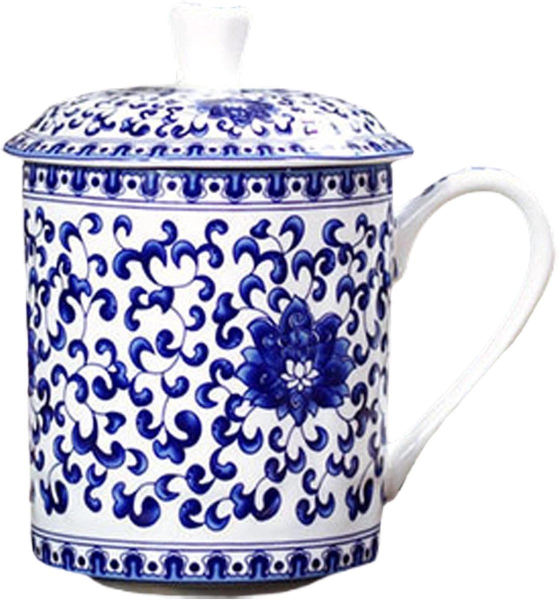 Theekop met deksel - Grote mok - Losse thee drinken - Royale 500ml capaciteit