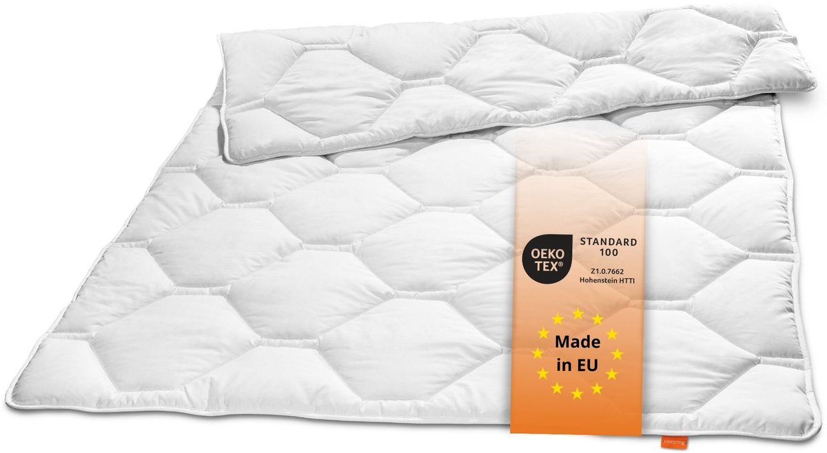 sleepling Komfort 300 dekbed - zomerdekbed 200x200 cm - hoes van 100% katoen - als licht dekbed, zomerdeken of dun dekbed - Made in EU - 200 x 200 cm - wit