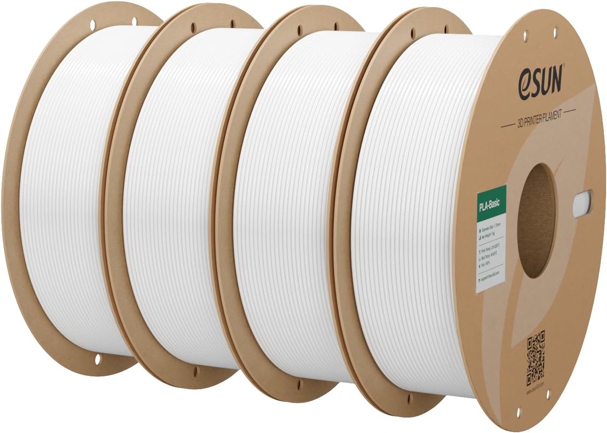 3D Printer Filament - PLA Basis Materiaal - Snel Printen - Hoge Nauwkeurigheid - 1.75mm Spoelen - Koud Wit