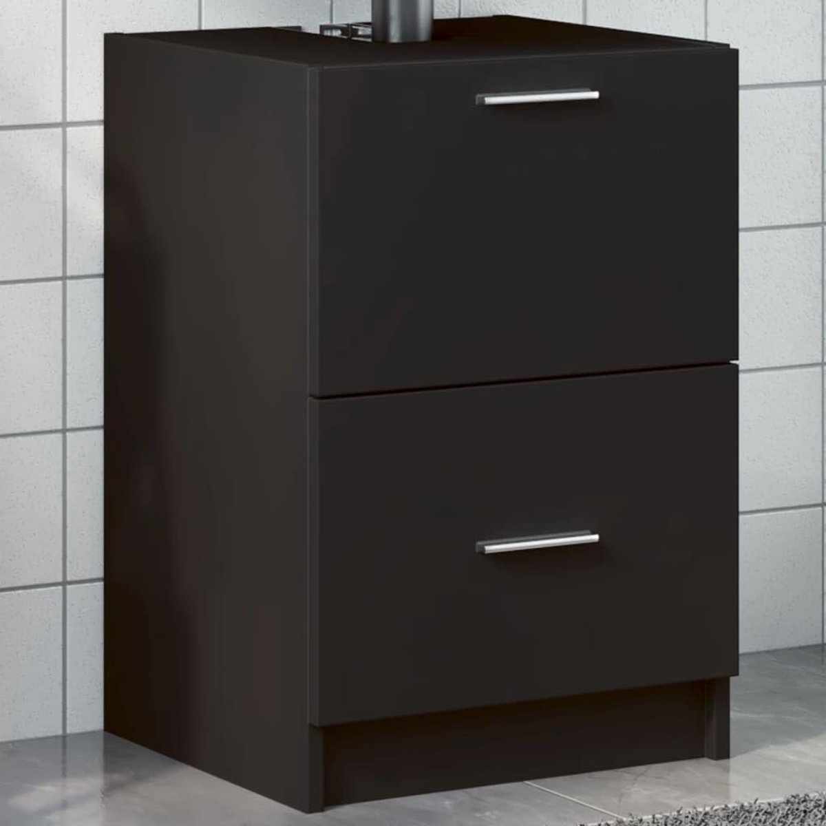 Badkamerkast - Onderbouwmeubel - Wastafel Opbergen - Glad Oppervlak - 40x37x59 cm - Zwart