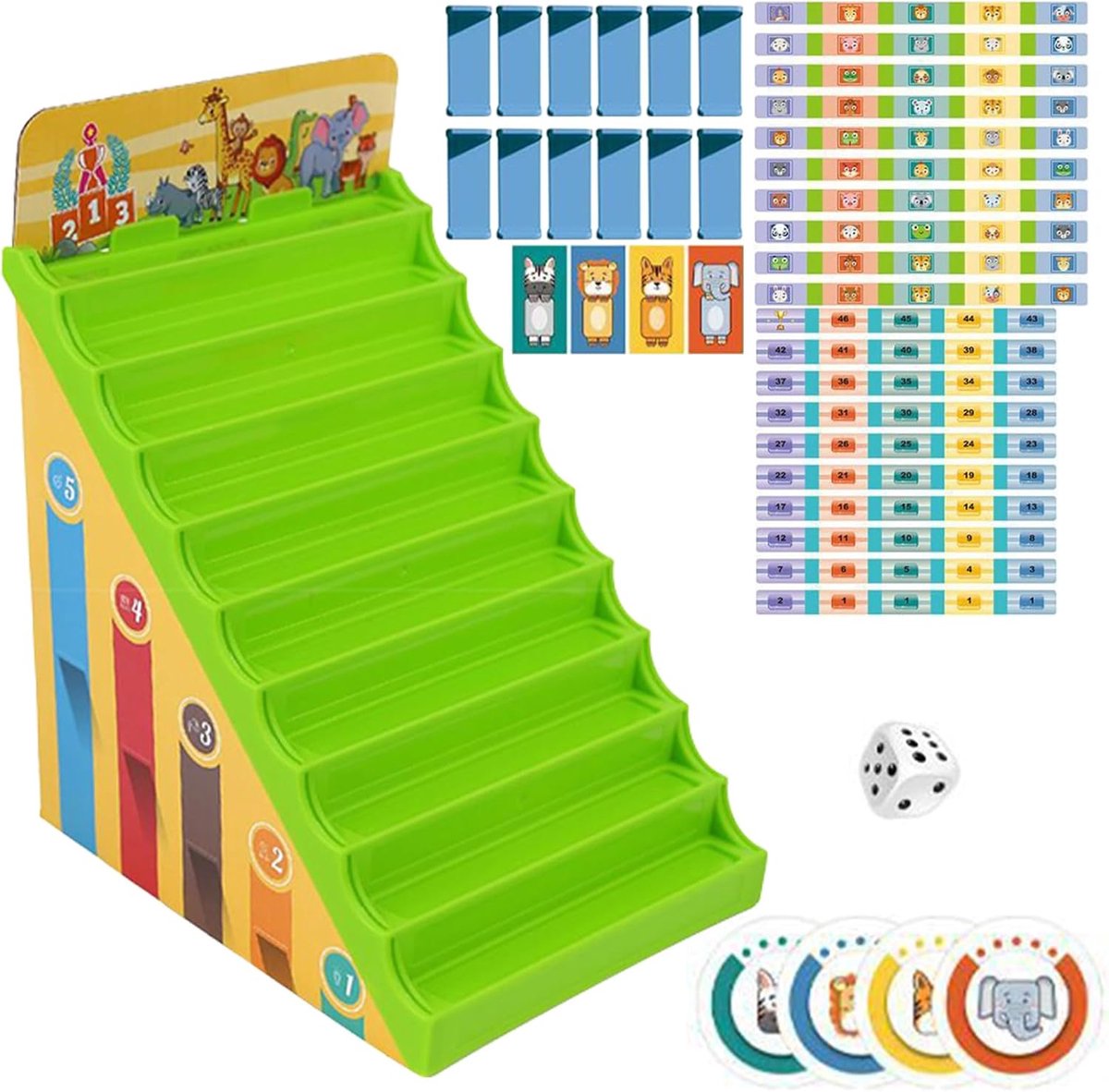 Educatief Checker Spel - Rekenen Leren Spel - Interactief Klasspel - Meerdere Spelvarianten - 20x18x25 cm - Meerdere Kleuren