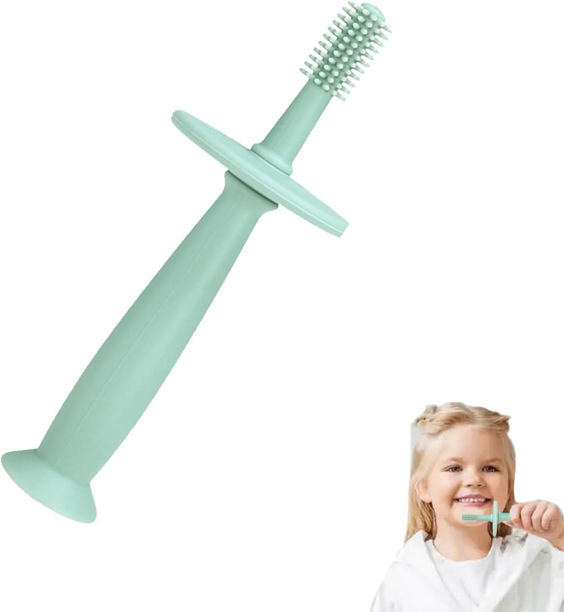 Kinder Tandenborstel - Baby Borstel - Eerste Borstelervaring - 360 Graden Siliconen