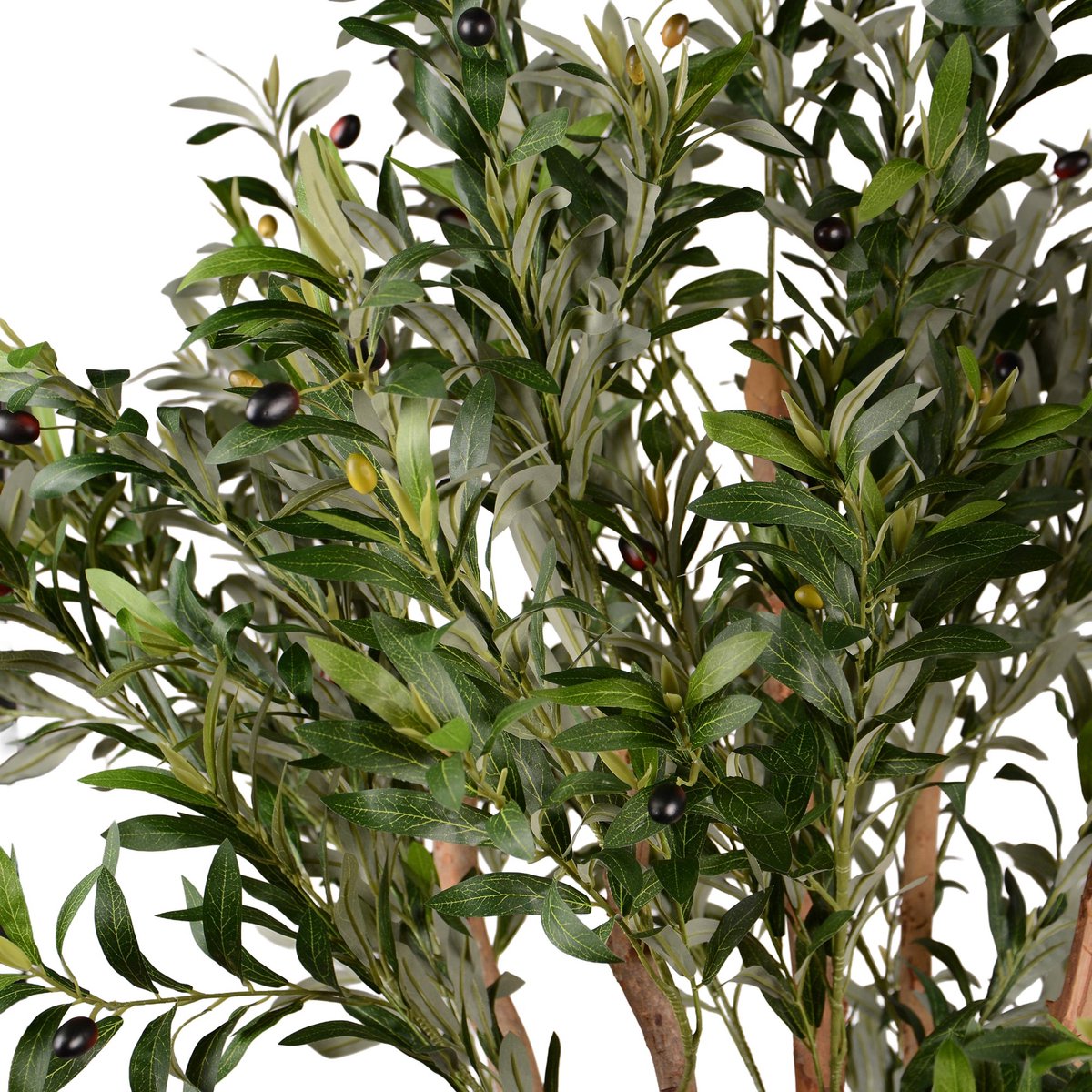 UNUS® Kunstplant Olijfboom 210 cm met echte houten stam, , kamerplant met natuurlijke houten stam