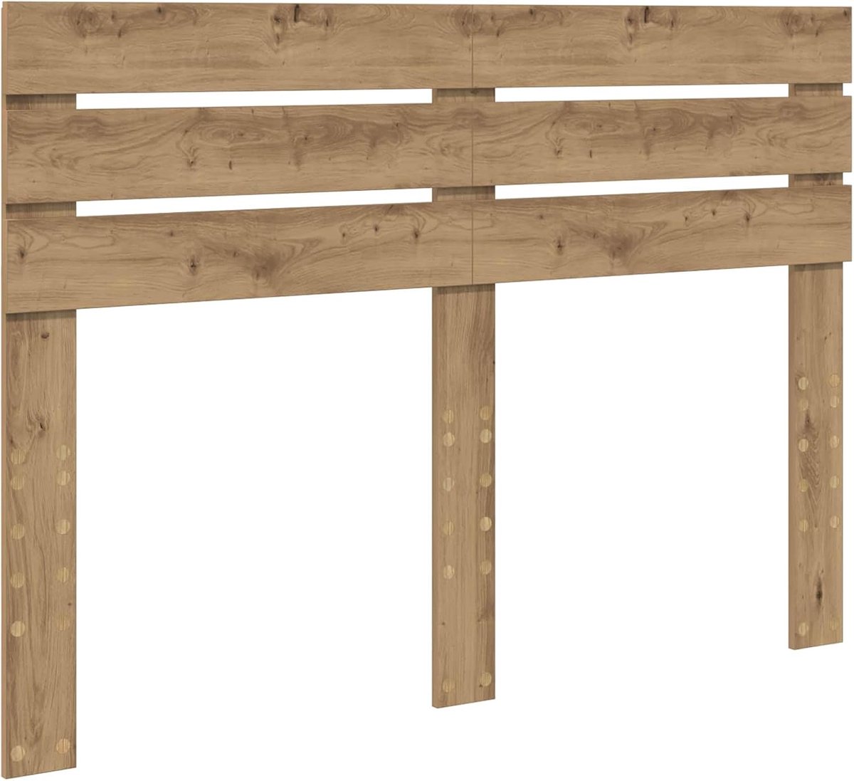 Hoofdbord Hout - Bed Decoratie - Slaapkamer Styling - Afwerkingsdetails Achterkant - 143 x 100 cm - Artisan Eiken