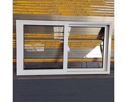 Schuiframen - Kozijnen Glas - Ventilatie Buiten - Gehard Veiligheidsglas - 76x43cm - Wit