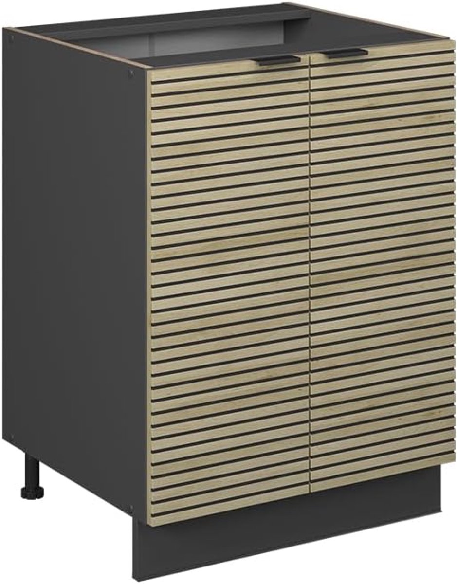 Keukenonderkast - Keukenkast Basis - Keukenopslag - Zonder Werkblad - 60 cm Breed - Eiken