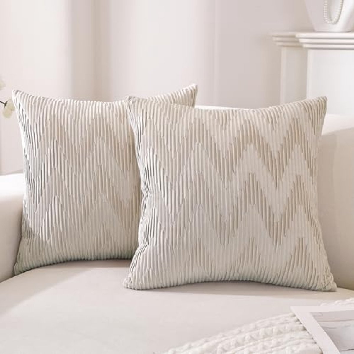 PromoHome Fluweel Kussenhoezen 50x50 cm Set van 2 – Zachte Velvet Sierkussenslopen met Onzichtbare Rits – Luxe Decoratieve Kussens voor Bank, Woonkamer en Slaapkamer